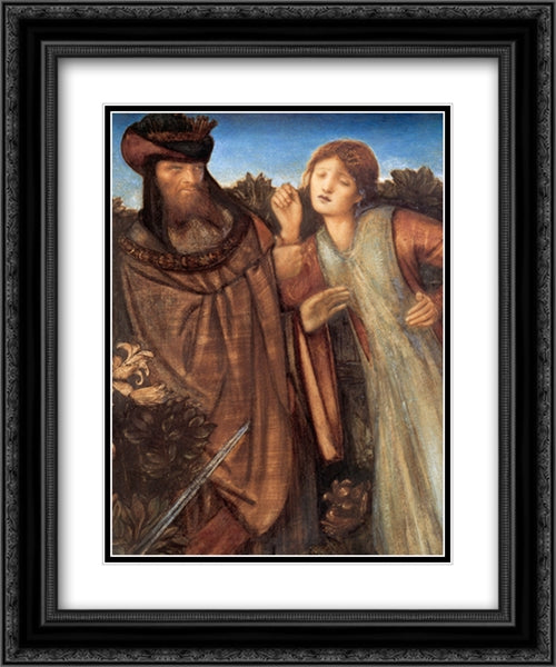 King Mark and La Belle Iseult [detail] 20x24 Black Ornate Wood Framed Art Print Poster with Double Matting by Burne Jones, Edward