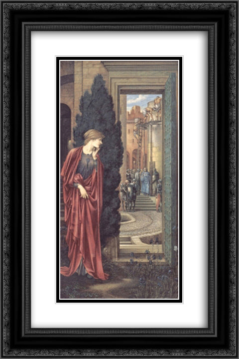 The Tower of Brass 16x24 Black Ornate Wood Framed Art Print Poster with Double Matting by Burne Jones, Edward