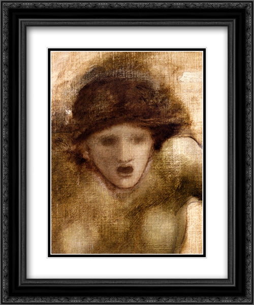 Study For One Of The Gorgons In The Finding Of Perseus 20x24 Black Ornate Wood Framed Art Print Poster with Double Matting by Burne Jones, Edward