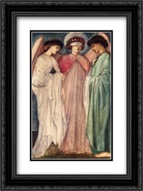 The First Marriage 18x24 Black Ornate Wood Framed Art Print Poster with Double Matting by Burne Jones, Edward