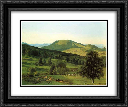 Hill and Dale 24x20 Black Ornate Wood Framed Art Print Poster with Double Matting by Bierstadt, Albert