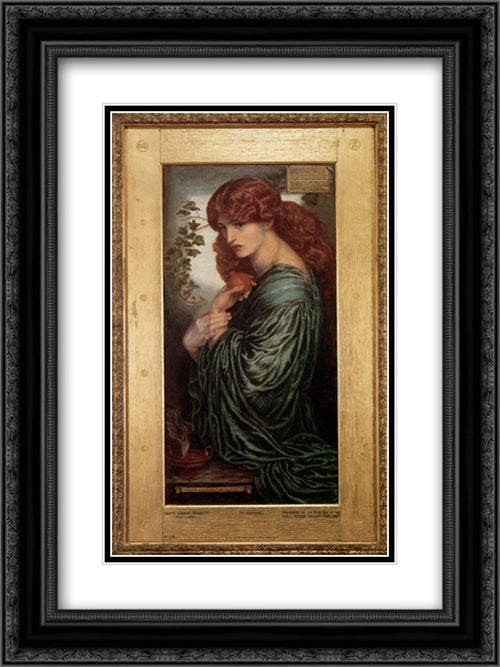 Proserpine 18x24 Black Ornate Wood Framed Art Print Poster with Double Matting by Rossetti, Dante Gabriel