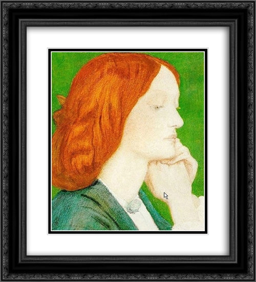 Elizabeth Siddal 20x22 Black Ornate Wood Framed Art Print Poster with Double Matting by Rossetti, Dante Gabriel