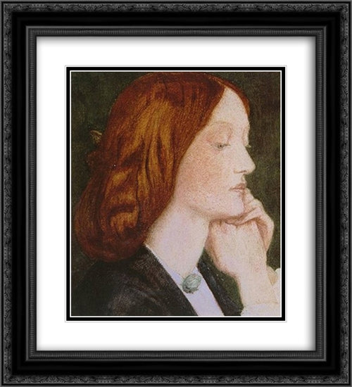 Elizabeth Siddal 20x22 Black Ornate Wood Framed Art Print Poster with Double Matting by Rossetti, Dante Gabriel