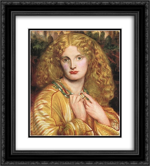 Helen of Troy 20x22 Black Ornate Wood Framed Art Print Poster with Double Matting by Rossetti, Dante Gabriel