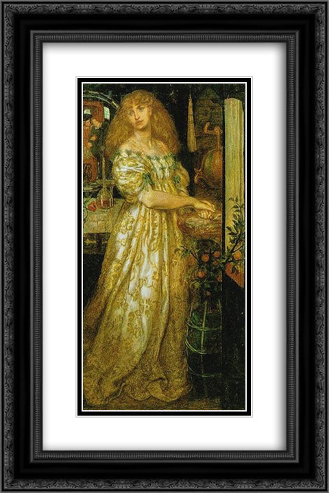 Lucrezia Borgia 16x24 Black Ornate Wood Framed Art Print Poster with Double Matting by Rossetti, Dante Gabriel