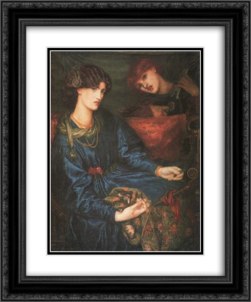 Mariana 20x24 Black Ornate Wood Framed Art Print Poster with Double Matting by Rossetti, Dante Gabriel