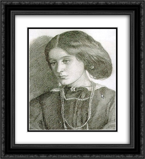 Mrs. Burne-Jones 20x22 Black Ornate Wood Framed Art Print Poster with Double Matting by Rossetti, Dante Gabriel