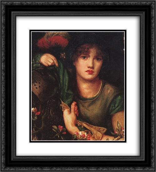 My Lady Greensleeves 20x22 Black Ornate Wood Framed Art Print Poster with Double Matting by Rossetti, Dante Gabriel