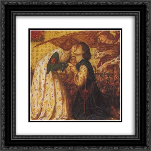 Roman de la Rose 20x20 Black Ornate Wood Framed Art Print Poster with Double Matting by Rossetti, Dante Gabriel