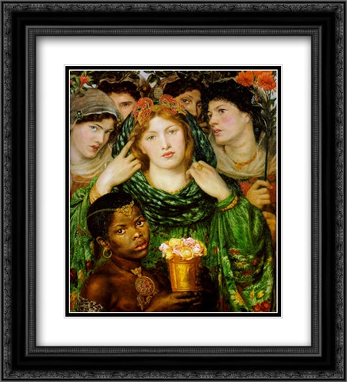 The Beloved 20x22 Black Ornate Wood Framed Art Print Poster with Double Matting by Rossetti, Dante Gabriel