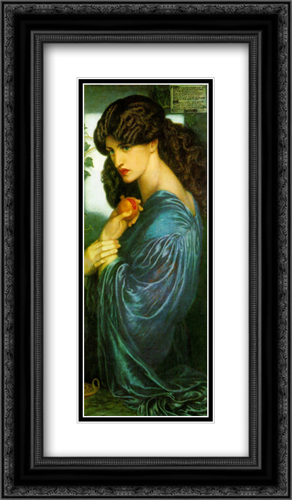 Proserpine 14x24 Black Ornate Wood Framed Art Print Poster with Double Matting by Rossetti, Dante Gabriel