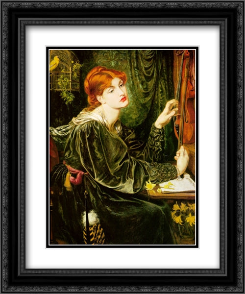 Veronica Veronese 20x24 Black Ornate Wood Framed Art Print Poster with Double Matting by Rossetti, Dante Gabriel