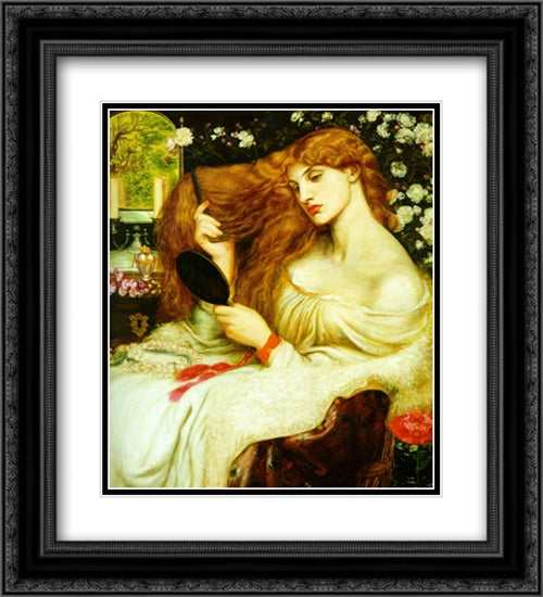 Lady Lilith 20x22 Black Ornate Wood Framed Art Print Poster with Double Matting by Rossetti, Dante Gabriel