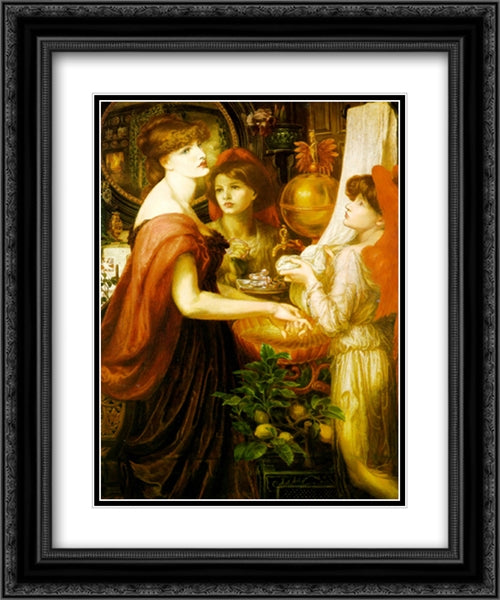 The Beautiful Hand 20x24 Black Ornate Wood Framed Art Print Poster with Double Matting by Rossetti, Dante Gabriel