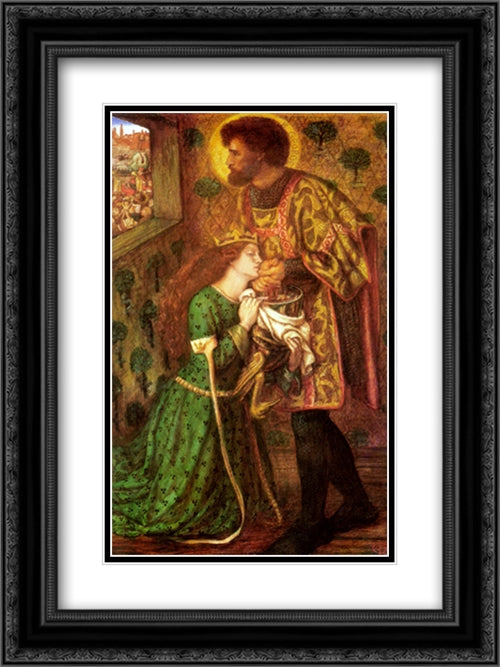 Saint George and the Princess Sabra 18x24 Black Ornate Wood Framed Art Print Poster with Double Matting by Rossetti, Dante Gabriel