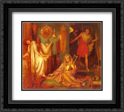 The Return Of Tibullus To Delia 22x20 Black Ornate Wood Framed Art Print Poster with Double Matting by Rossetti, Dante Gabriel