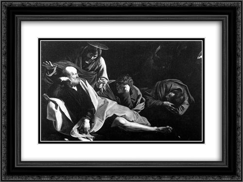 Christ in the Garden 24x18 Black Ornate Wood Framed Art Print Poster with Double Matting by Caravaggio