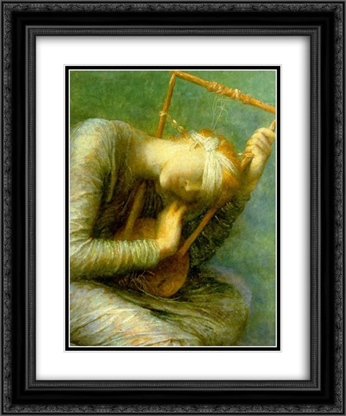 Hope - detail 20x24 Black Ornate Wood Framed Art Print Poster with Double Matting by Watts, George Frederick