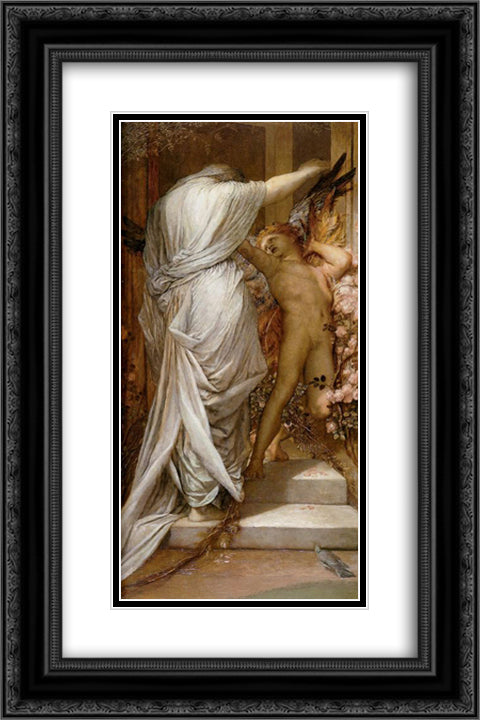 Love and Death 16x24 Black Ornate Wood Framed Art Print Poster with Double Matting by Watts, George Frederick