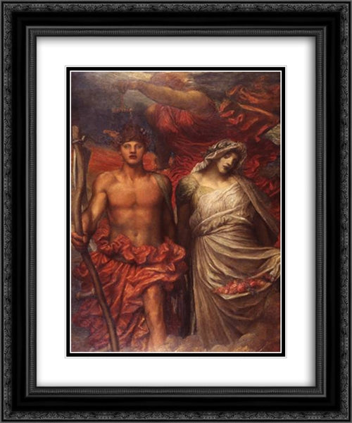 Time, Death and Judgement 20x24 Black Ornate Wood Framed Art Print Poster with Double Matting by Watts, George Frederick