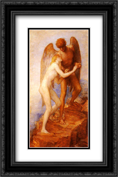 Love And Life 16x24 Black Ornate Wood Framed Art Print Poster with Double Matting by Watts, George Frederick