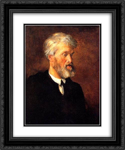 Portrait of Thomas Carlyle 20x24 Black Ornate Wood Framed Art Print Poster with Double Matting by Watts, George Frederick