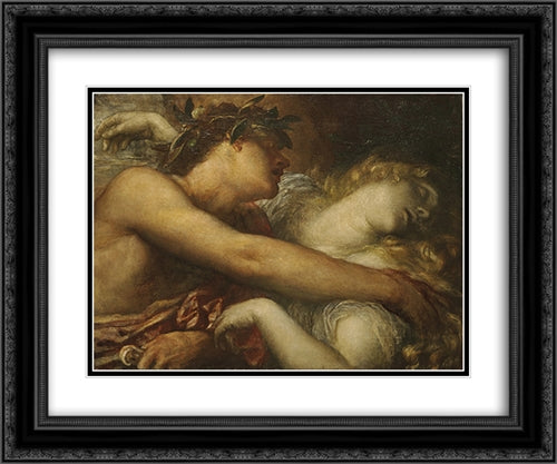 Orpheus and Eurydice 24x20 Black Ornate Wood Framed Art Print Poster with Double Matting by Watts, George Frederick