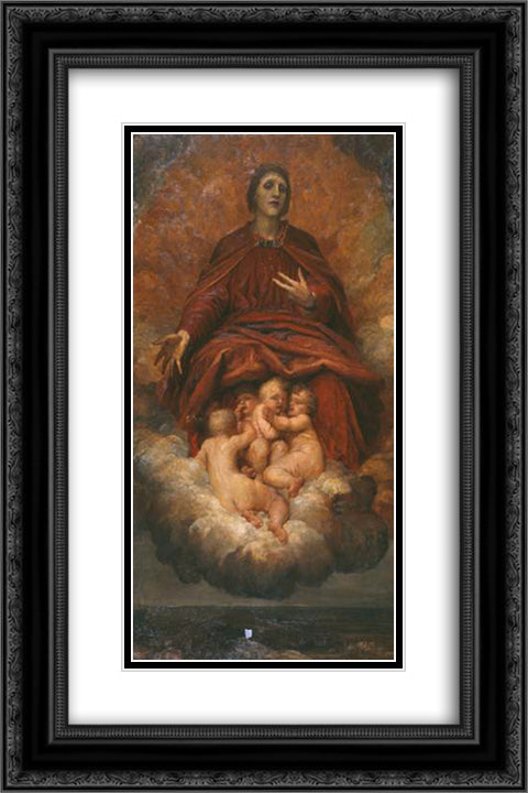 The Spirit of Christianity 16x24 Black Ornate Wood Framed Art Print Poster with Double Matting by Watts, George Frederick