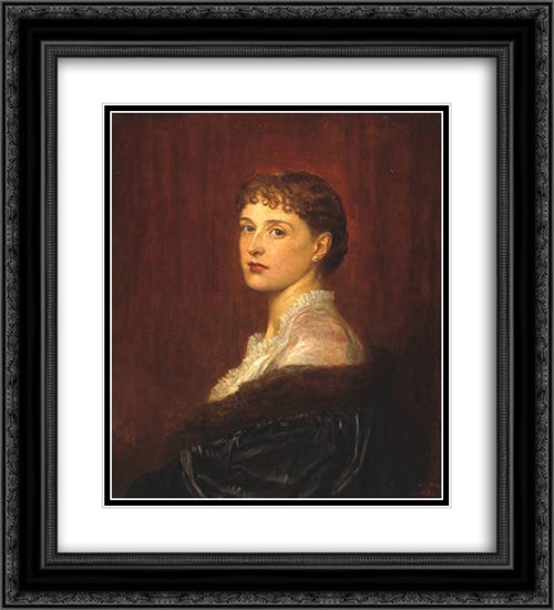 Mrs Arthur Sassoon 20x22 Black Ornate Wood Framed Art Print Poster with Double Matting by Watts, George Frederick