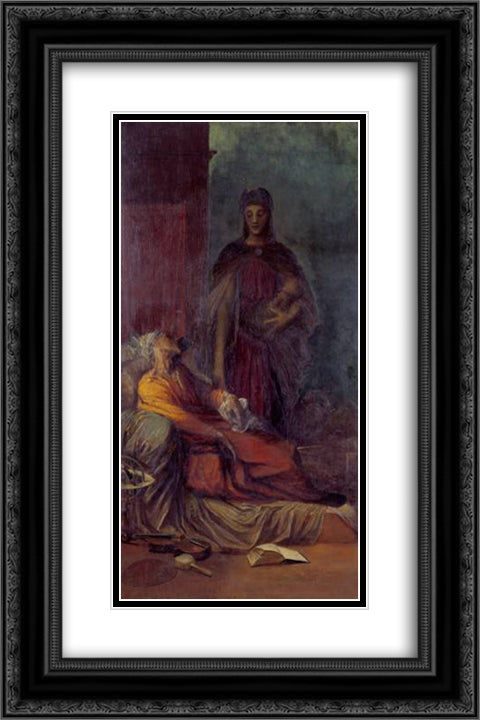 The Messenger 16x24 Black Ornate Wood Framed Art Print Poster with Double Matting by Watts, George Frederick