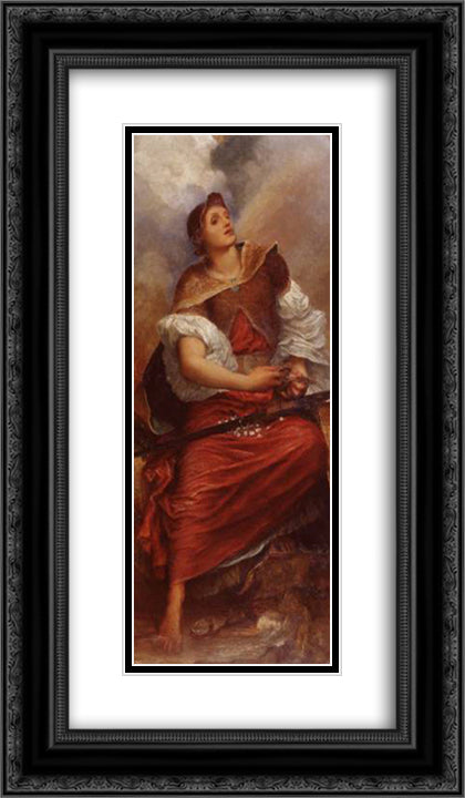 Faith 14x24 Black Ornate Wood Framed Art Print Poster with Double Matting by Watts, George Frederick