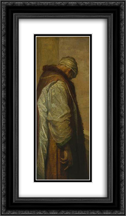 For he had great possessions' 14x24 Black Ornate Wood Framed Art Print Poster with Double Matting by Watts, George Frederick