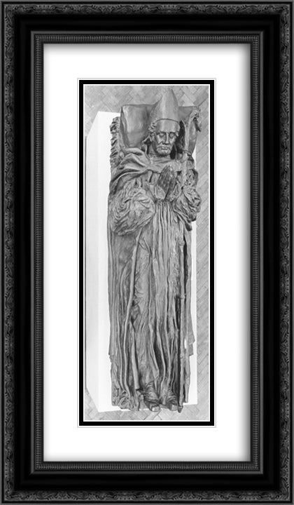 Effigy of Bishop Lonsdale 14x24 Black Ornate Wood Framed Art Print Poster with Double Matting by Watts, George Frederick