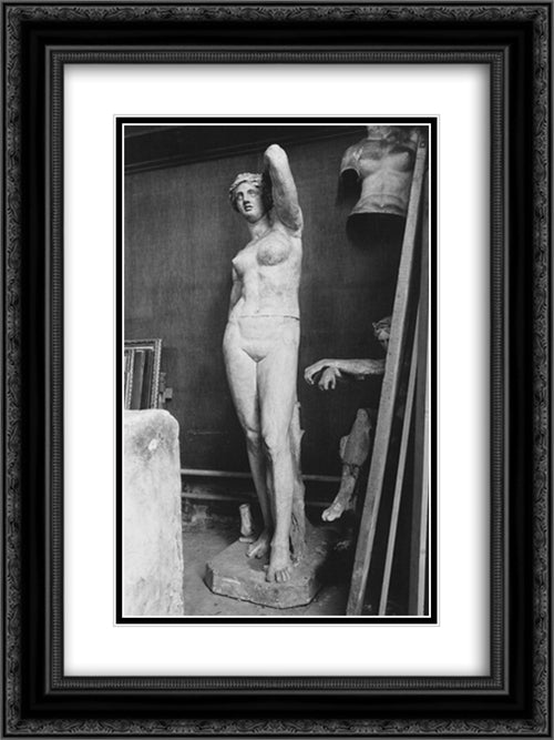 Female Figure 18x24 Black Ornate Wood Framed Art Print Poster with Double Matting by Watts, George Frederick