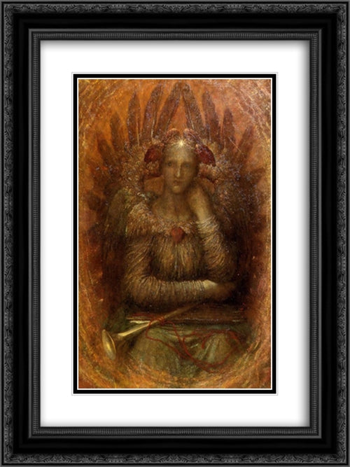 The Dweller Within 18x24 Black Ornate Wood Framed Art Print Poster with Double Matting by Watts, George Frederick