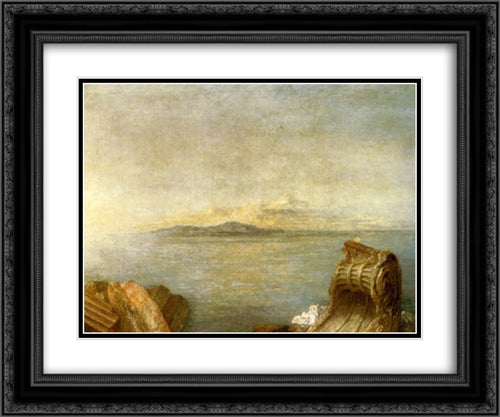 Seascape 24x20 Black Ornate Wood Framed Art Print Poster with Double Matting by Watts, George Frederick