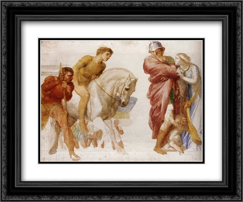 Study For Coriolanus 24x20 Black Ornate Wood Framed Art Print Poster with Double Matting by Watts, George Frederick