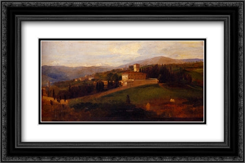 Petraia 24x16 Black Ornate Wood Framed Art Print Poster with Double Matting by Watts, George Frederick