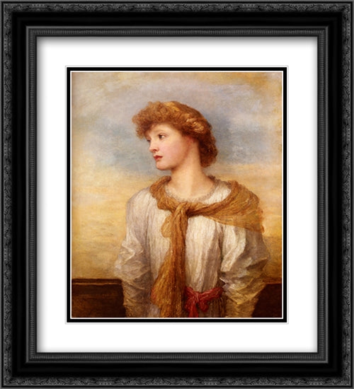 Portrait Of Miss Lilian Macintosh 20x22 Black Ornate Wood Framed Art Print Poster with Double Matting by Watts, George Frederick