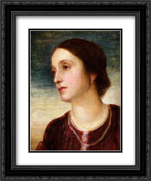 Portrait Of The Countess Somers 20x24 Black Ornate Wood Framed Art Print Poster with Double Matting by Watts, George Frederick