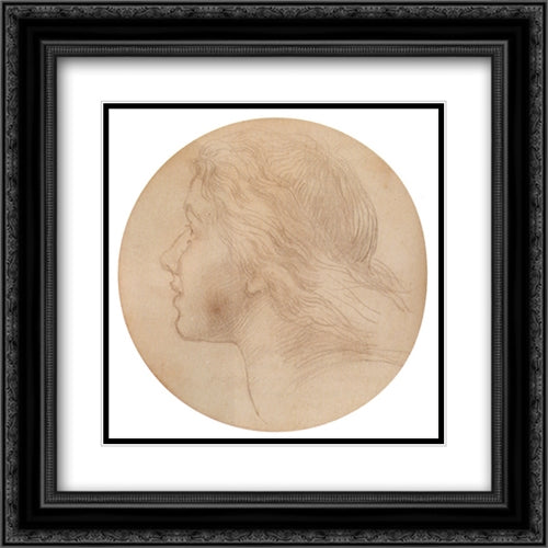 Portrait Of Ellen Terry 20x20 Black Ornate Wood Framed Art Print Poster with Double Matting by Watts, George Frederick