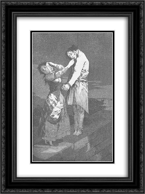 Caprichos - Plate 12: Out Hunting for Teeth 18x24 Black Ornate Wood Framed Art Print Poster with Double Matting by Goya, Francisco