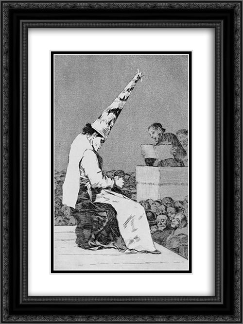 Caprichos - Plate 23: Those Specks of Dust 18x24 Black Ornate Wood Framed Art Print Poster with Double Matting by Goya, Francisco