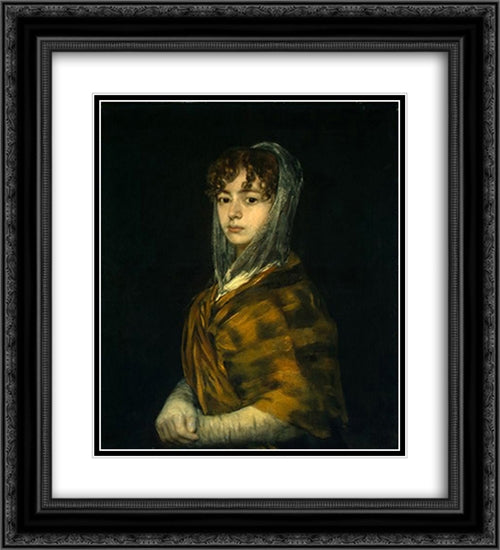 Senora Sabasa Garcia 20x22 Black Ornate Wood Framed Art Print Poster with Double Matting by Goya, Francisco