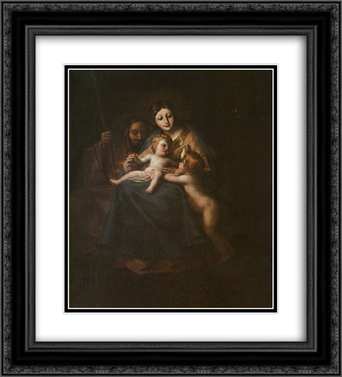 The Holy Family 20x22 Black Ornate Wood Framed Art Print Poster with Double Matting by Goya, Francisco