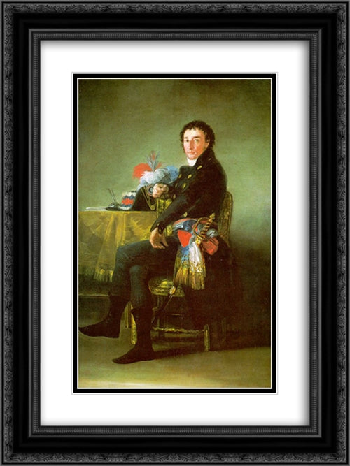 Ferdinand Guillemardet 18x24 Black Ornate Wood Framed Art Print Poster with Double Matting by Goya, Francisco