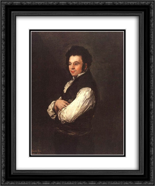 The Architect Don Tiburcio Perez y Cuervo 20x24 Black Ornate Wood Framed Art Print Poster with Double Matting by Goya, Francisco