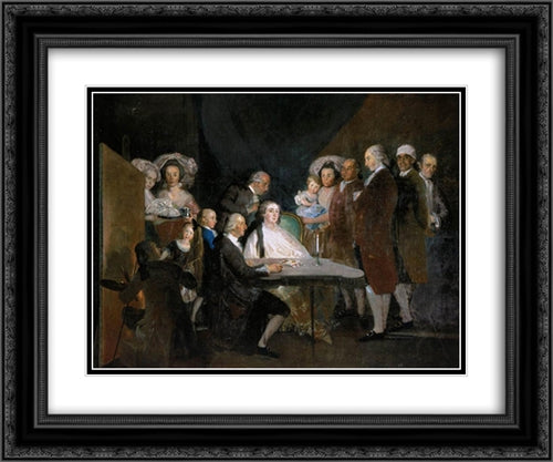 The Family of the Infante Don Luis 24x20 Black Ornate Wood Framed Art Print Poster with Double Matting by Goya, Francisco