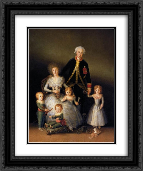 The Family of the Duke of Osuna 20x24 Black Ornate Wood Framed Art Print Poster with Double Matting by Goya, Francisco